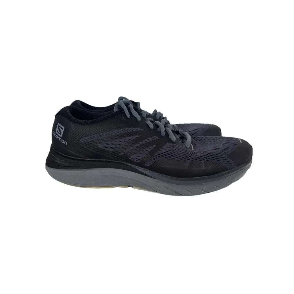 Salomon Sonic Ra Max 2 Running Shoes Mens 9.5 Black Blue 407898 Low Top Lace Up